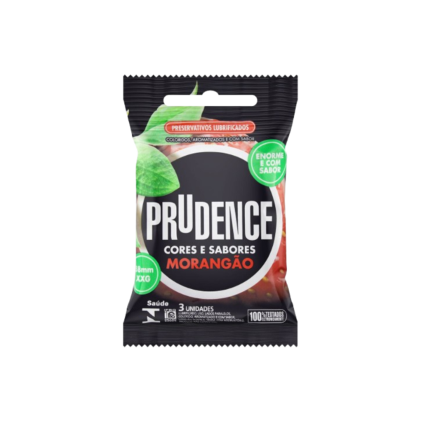 Preservativo Prudence Cores e Sabores Extra Grande 3un Morangão