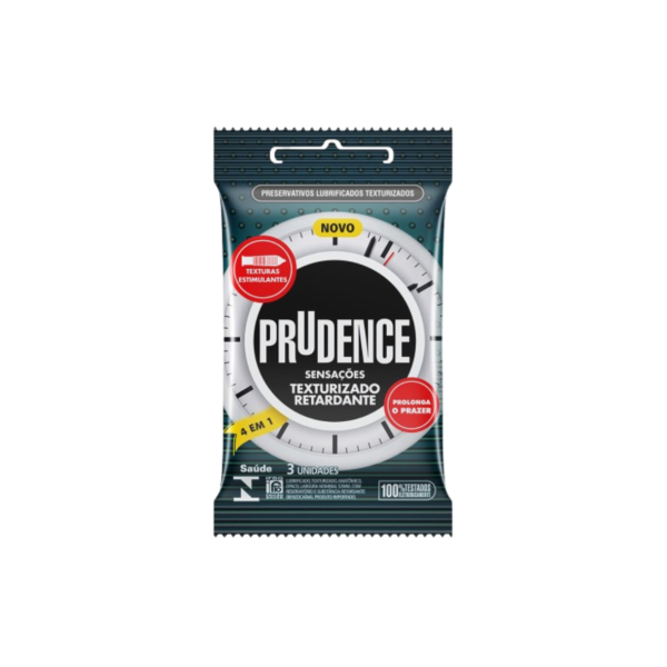 Preservativo Prudence Sensações Texturizado Retardante 3un